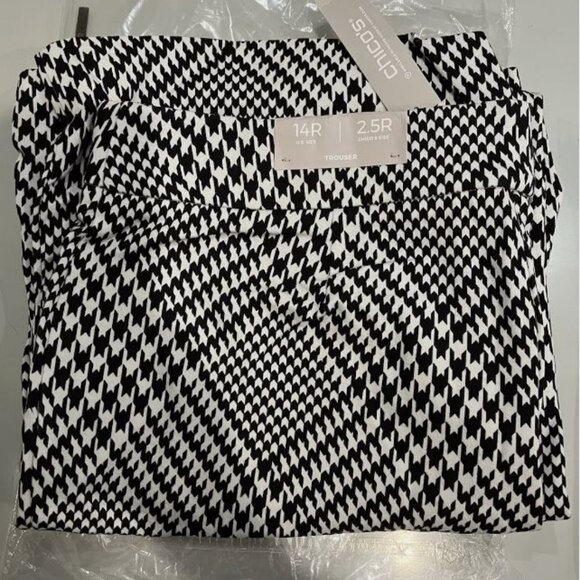 *NWT* CHICO'S DUBLIN FULL LEG BLACK & WHITE HOUNDSTOOTH PANTS_2.5R (Large)_$99 - Picture 4 of 4